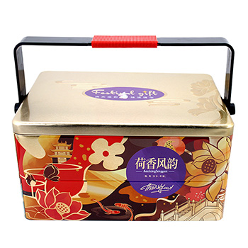 長方形月餅馬口鐵盒_雙層手提月餅鐵盒生產廠家